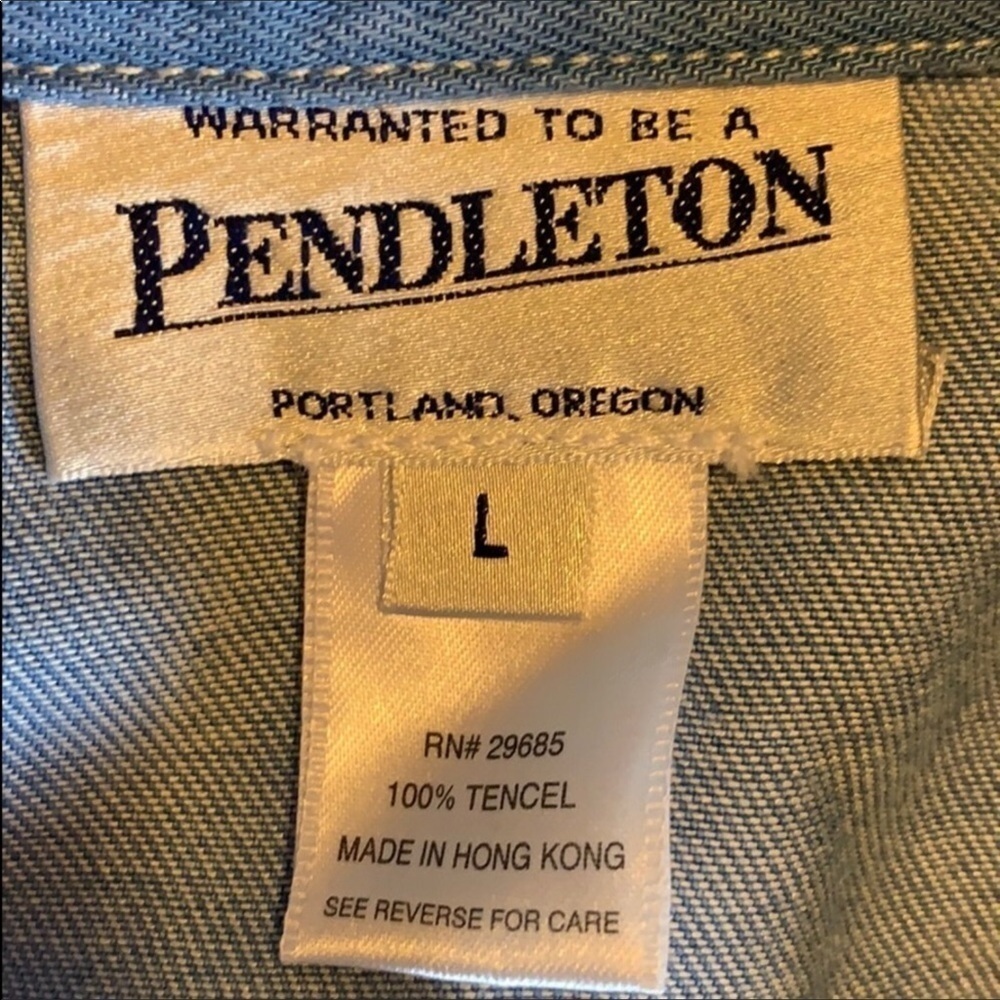 Pendleton chambray denim shirt Blue Size Large New - Picture 7 of 9